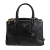 Prada Galleria Saffiano Lux Leather 2Way Handbag in Black Secondhand