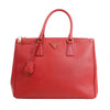 Prada Galleria Saffiano Lux Leather 2Way Handbag in Red Secondhand