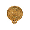 Chanel CC Gold Plated Round Clip On Earrings Secondhand
