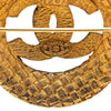 Secondhand Chanel Gold Plated CC Round Brooch