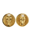 Chanel CC Gold Plated Quilted Round Clip On Earrings Secondhand