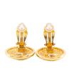 Chanel CC Gold Plated Quilted Round Clip On Earrings Secondhand