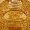 Chanel CC Gold Plated Quilted Round Clip On Earrings Secondhand