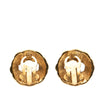 Chanel Gold Plated CC Round Clip On Earrings Secondhand