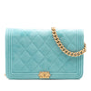 Chanel Quilted Velvet Boy Wallet On Chain Secondhand
