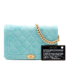 Chanel Quilted Velvet Boy Wallet On Chain Secondhand
