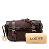 LOEWE Sequin Trimmed Anagram PVC Coated Canvas Double Buckle Flap Shoulder Bag Secondhand
