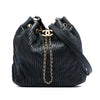 Chanel Medium Crumpled Calfskin Coco Pleats Drawstring Bucket Bag Secondhand