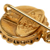 Chanel Gold Plated Clover Faux Pearl Drop Brooch Secondhand