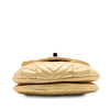 Secondhand Chanel CC Chevron Metallic Aged Calfskin Bubble Flap