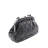Secondhand Chanel CC Quilted Lambskin Kiss Lock Clutch with Chain
