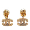 Chanel CC Gold Plated Faux Pearl Drop Push Back Earrings Secondhand