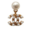 Chanel CC Gold Plated Faux Pearl Drop Push Back Earrings Secondhand