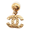 Chanel CC Gold Plated Faux Pearl Drop Push Back Earrings Secondhand