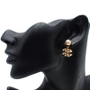 Chanel CC Gold Plated Faux Pearl Drop Push Back Earrings Secondhand