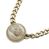 Chanel Gold Plated Resin CC Rhinestones Pendant Necklace Secondhand