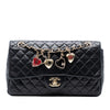 Chanel Medium Classic Lambskin Valentines Heart Charms Single Flap Secondhand
