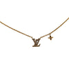 Louis Vuitton Gold Plated LV Crystal Iconic Pendant Necklace Secondhand