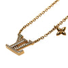 Louis Vuitton Gold Plated LV Crystal Iconic Pendant Necklace Secondhand