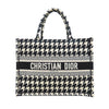 Dior Medium Canvas Houndstooth Embroidered Book Tote Secondhand