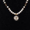 Chanel Gold Plated Faux Pearl CC Pendant Necklace Secondhand