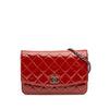Secondhand Chanel Quilted Patent Brilliant Wallet On Chain