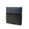 Chanel Large Bicolor Quilted Leather Pearl O Case Clutch Secondhand