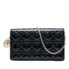 Dior Patent Cannage Lady Dior Chain Convertible Clutch Secondhand