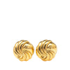 Chanel Gold Plated CC Round Clip on Earrings Secondhand
