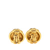 Chanel Gold Plated CC Round Clip on Earrings Secondhand