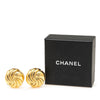 Chanel Gold Plated CC Round Clip on Earrings Secondhand