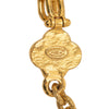 Chanel Gold Plated CC Arabesque Clover Pendant Necklace Secondhand