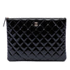 Chanel Medium Quilted Patent O Case Clutch Secondhand