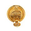 Chanel Gold Plated CC Round Clip on Earrings Secondhand