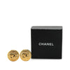 Chanel Gold Plated CC Round Clip on Earrings Secondhand