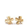 Chanel Gold Plated CC Clover Push Back Earrings Secondhand
