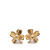 Chanel Gold Plated CC Clover Push Back Earrings Secondhand
