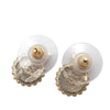 Chanel CC Gold Plated Bow Bullet Back Earrings Secondhand