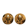Secondhand Chanel Gold Plated CC Round Clip On Earrings