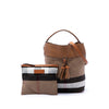 Burberry Medium Mega Check Canvas and Grained Calfskin Ashby Tassel Bucket Bag Secondhand