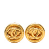 Chanel CC Gold Plated Round Clip On Earrings Secondhand