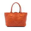 Secondhand Bottega Veneta Small Lambskin Intreccio Cabat Tote