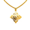 Chanel Gold Plated CC Clover Pendant Necklace Secondhand