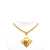 Chanel Gold Plated CC Clover Pendant Necklace Secondhand