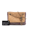 Chanel Quilted Lambskin and Tweed Double Case with Chain Secondhand