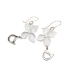 Dior Enamel Rhinestone Flower Logo Drop Hook Earrings Secondhand
