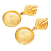 Chanel CC Gold Plated Sunburst Drop Clip On Earrings Secondhand