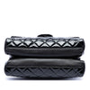 Secondhand Chanel Large CC Quilted Patent Double Compartment Flap