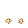 Dior Gold Plated Logo Clip On Earrings Secondhand