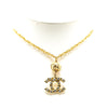 Secondhand Chanel Gold Plated CC Pendant Rhinestones Necklace